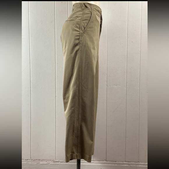 Vintage WW2 1940s high waisted cotton khaki chino army military pants - Picture 3 of 11